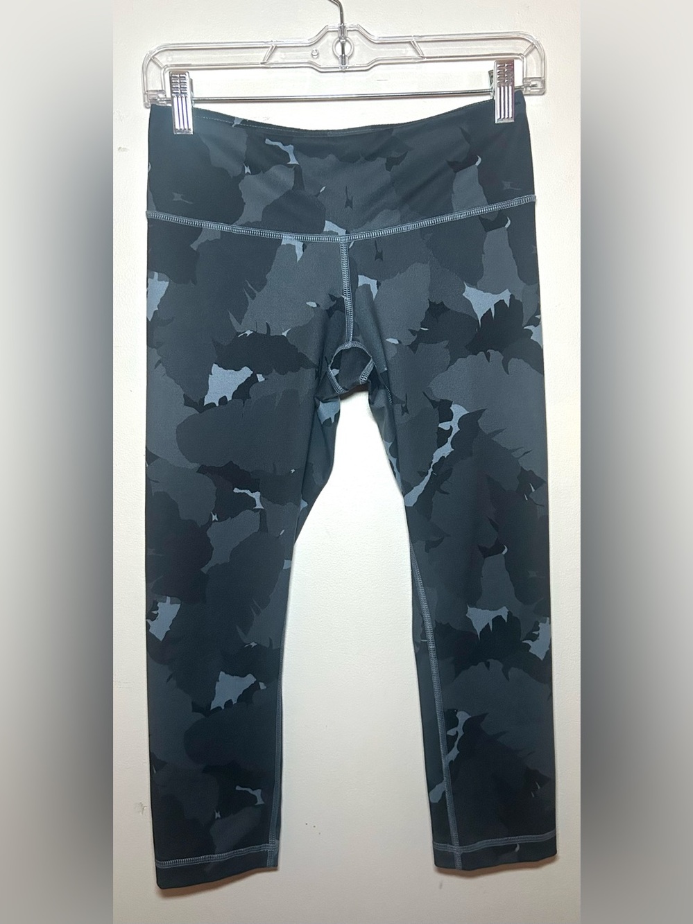 Lululemon Wunder Under Crop II Full-On Luon Palm Party Blue Denim Black | Size 6